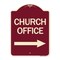 Signmission Church Office With Right Arrow Heavy-Gauge Aluminum Architectural Sign, 24" x 18", BU-1824-24276 A-DES-BU-1824-24276 - alternate 1